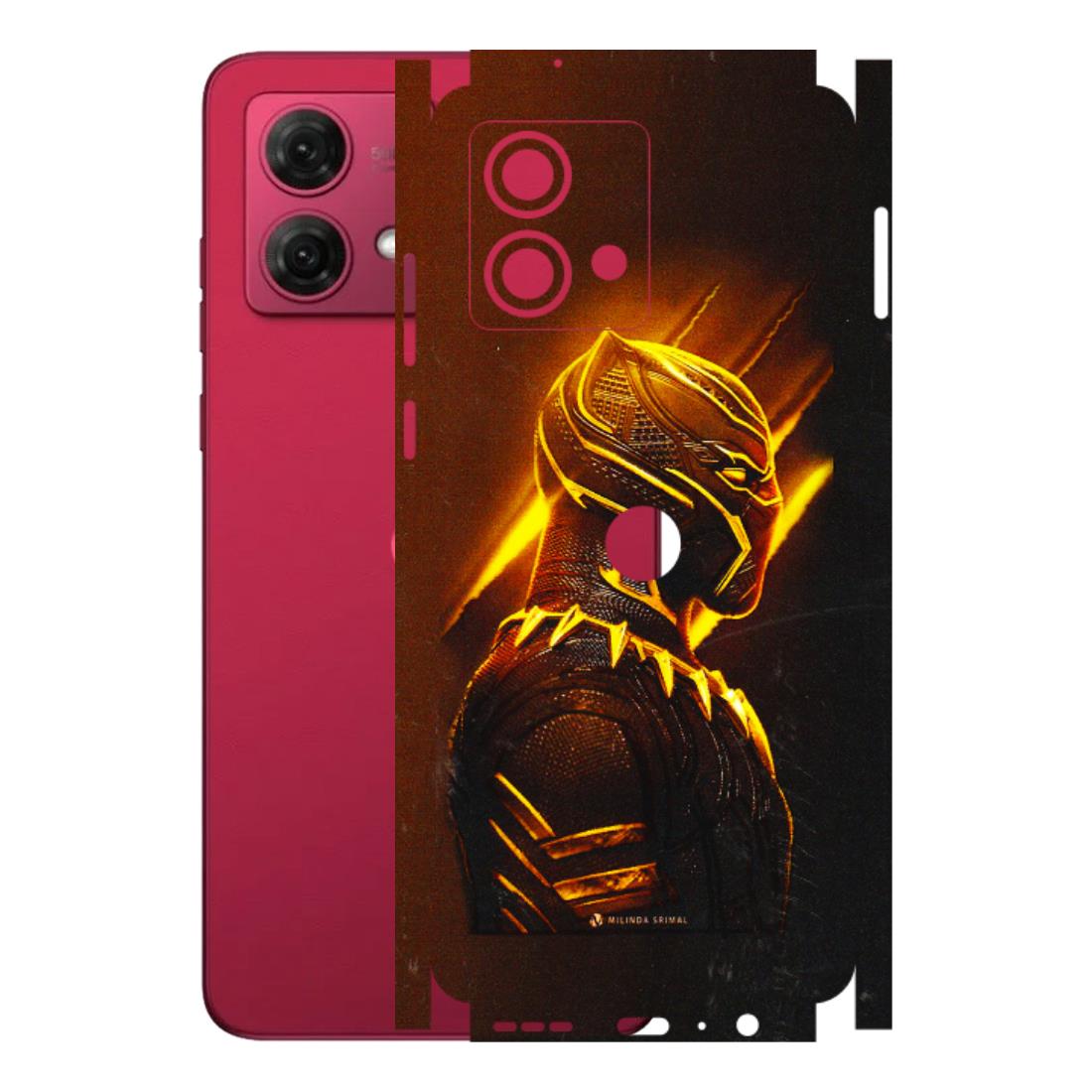 Motorola Phone Skins (All Models) - Gold Black Panther - 3D Embossed Finish (L-181) Motorola G84 (5G)