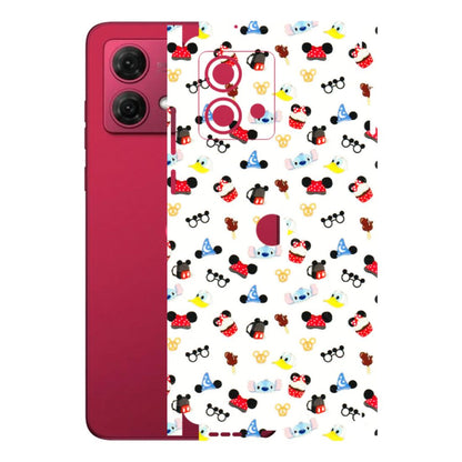 Motorola Phone Skins (All Models) - Minnie Mouse & Donald Doodles s - 3D Embossed Finish (L-194) Motorola G84 (5G)
