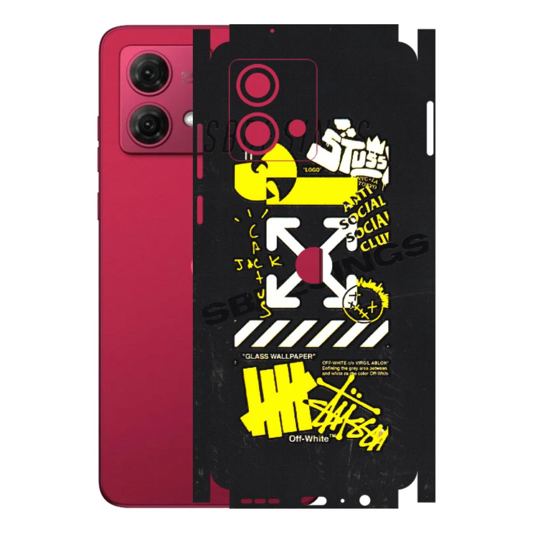 Motorola Phone Skins (All Models) - Anti Social Graffiti - 3D Embossed Finish (L-198) Motorola G84 (5G)