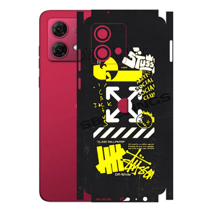 Motorola Phone Skins (All Models) - Anti Social Graffiti - 3D Embossed Finish (L-198) Motorola G84 (5G)
