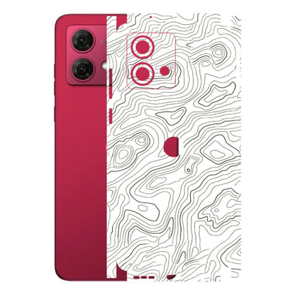 Motorola Phone Skins (All Models) - White Black Swirls - 3D Embossed Finish (L-219) Motorola G84 (5G)
