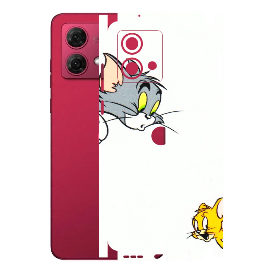 Motorola Phone Skins (All Models) - Cute Tom And Jerry - 3D Embossed Finish (L-220) Motorola G84 (5G)