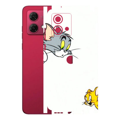 Motorola Phone Skins (All Models) - Cute Tom And Jerry - 3D Embossed Finish (L-220) Motorola G84 (5G)