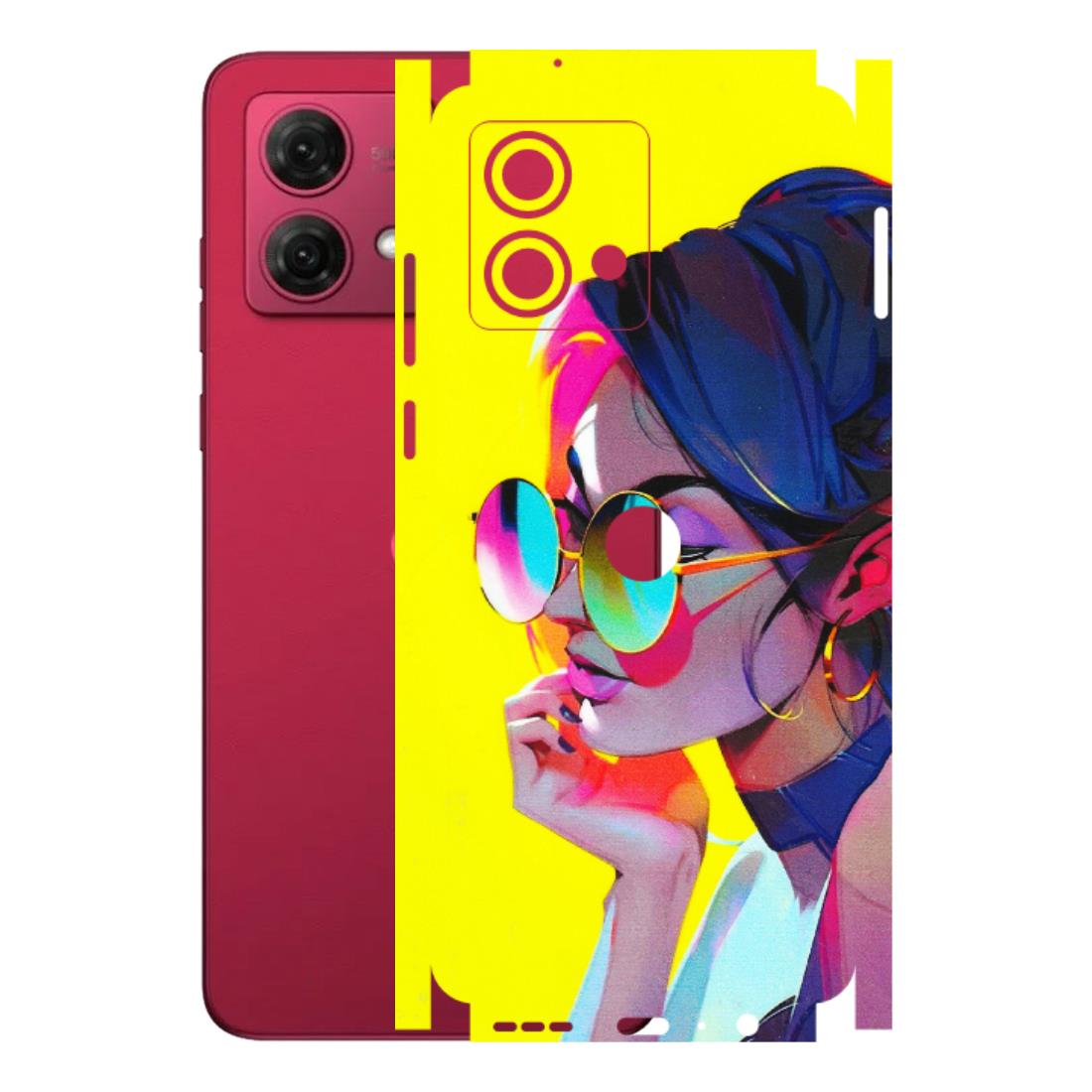 Motorola Phone Skins (All Models) - Bold Stylish Girl - 3D Embossed Finish (L-222) Motorola G84 (5G)