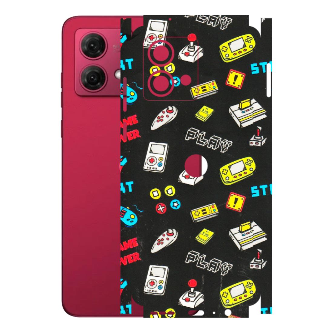 Motorola Phone Skins (All Models) - Gaming Doodles - 3D Embossed Finish (L-224) Motorola G84 (5G)