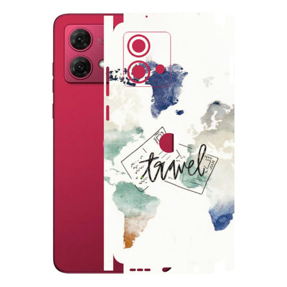 Motorola Phone Skins (All Models) - Travel The World - 3D Embossed Finish (L-232) Motorola G84 (5G)