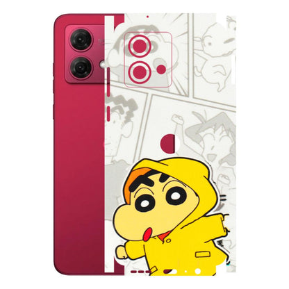 Motorola Phone Skins (All Models) - Yellow Shinchan Comic - 3D Embossed Finish (L-246) Motorola G84 (5G)