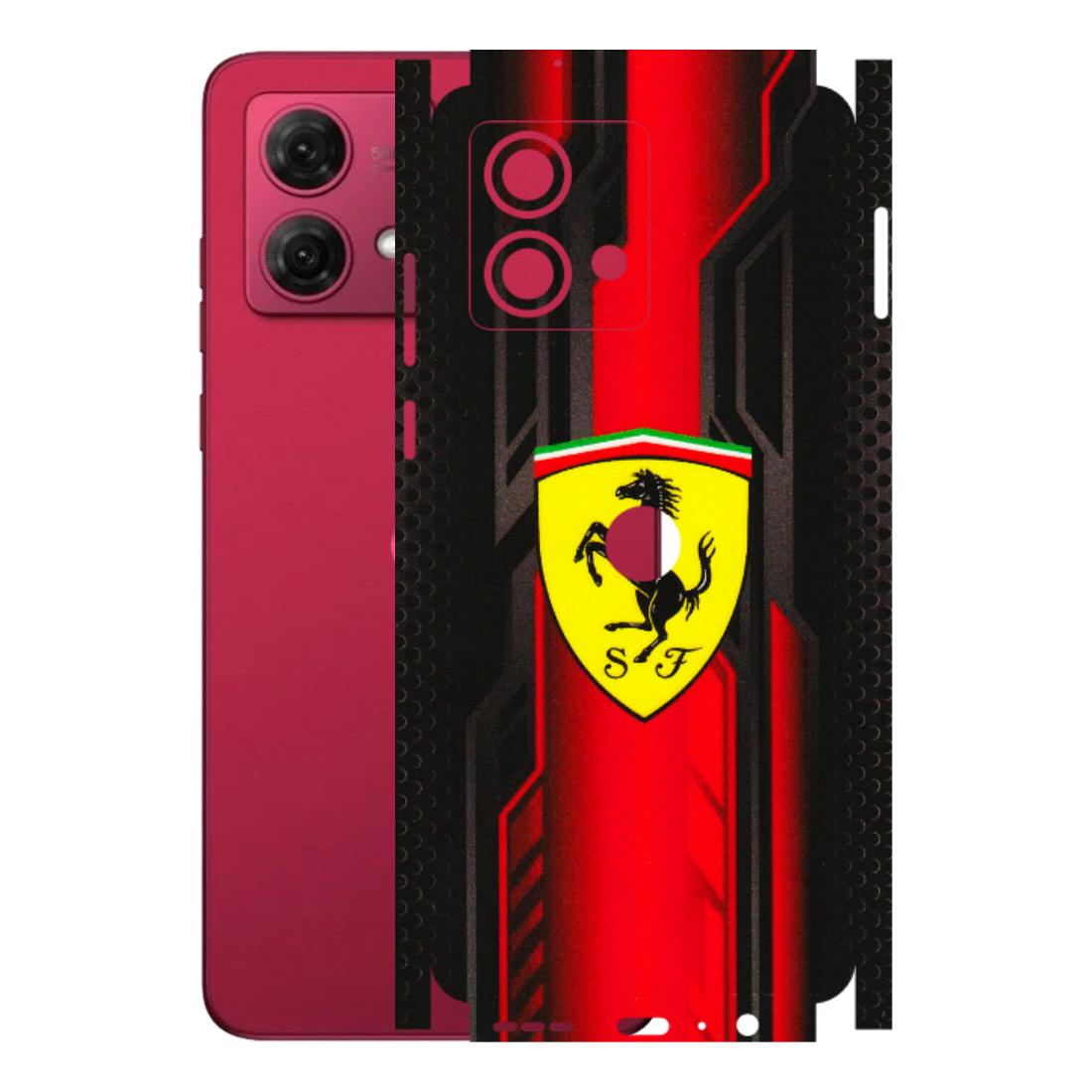 Motorola Phone Skins (All Models) - Black Ferrari Logo - 3D Embossed Finish (L-253) Motorola G84 (5G)