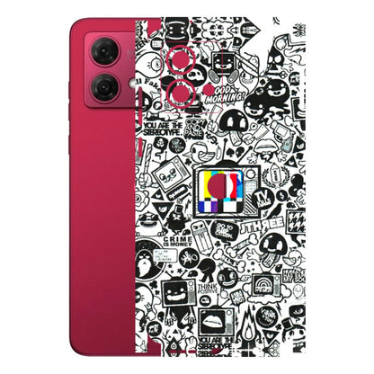 Motorola Phone Skins (All Models) - Doodles Positive Art - 3D Embossed Finish (L-263) Motorola G84 (5G)