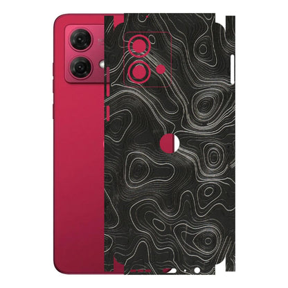 Motorola Phone Skins (All Models) - Abstract White Line Map - 3D Embossed Finish (L-269) Motorola G84 (5G)