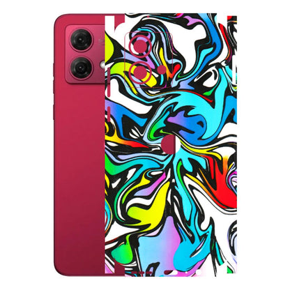 Motorola Phone Skins (All Models) - Abstract Colour Paints - 3D Embossed Finish (L-271) Motorola G84 (5G)