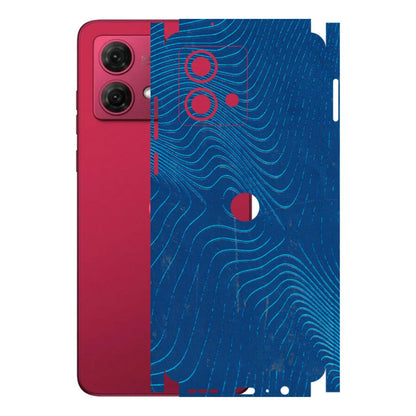 Motorola Phone Skins (All Models) - Abstract Blue Line Map - 3D Embossed Finish (L-272) Motorola G84 (5G)