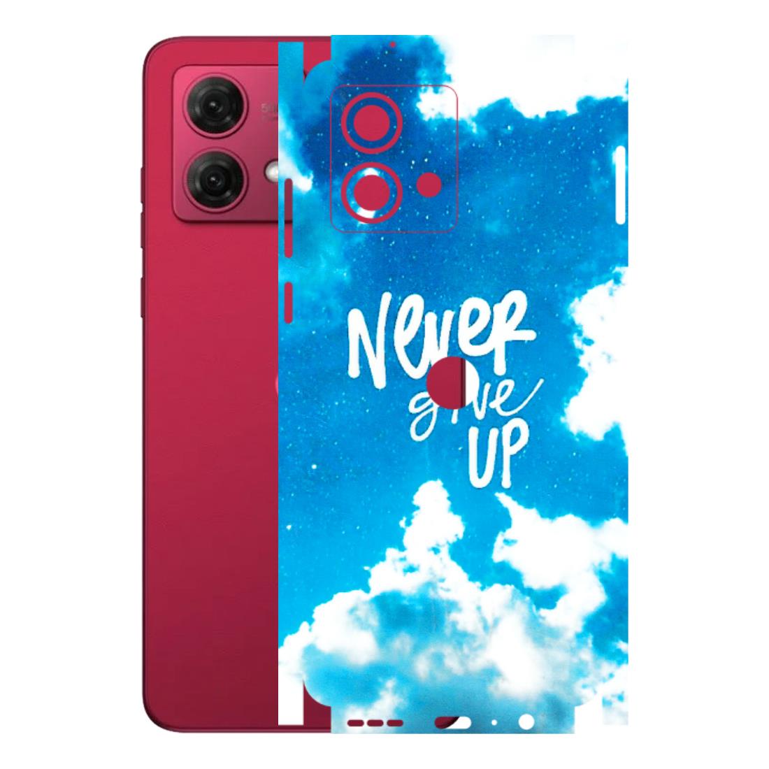 Motorola Phone Skins (All Models) - Never Give Up - 3D Embossed Finish (L-279) Motorola G84 (5G)