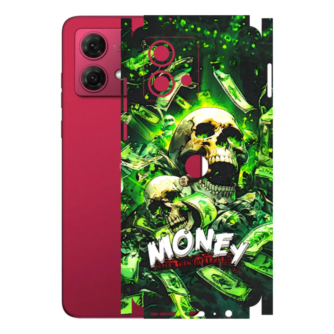 Motorola Phone Skins (All Models) - Skull Money - 3D Embossed Finish (L-303) Motorola G84 (5G)