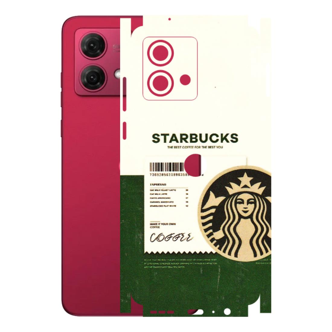 Motorola Phone Skins (All Models) - Starbucks Barcode - 3D Embossed Finish (L-308) Motorola G84 (5G)