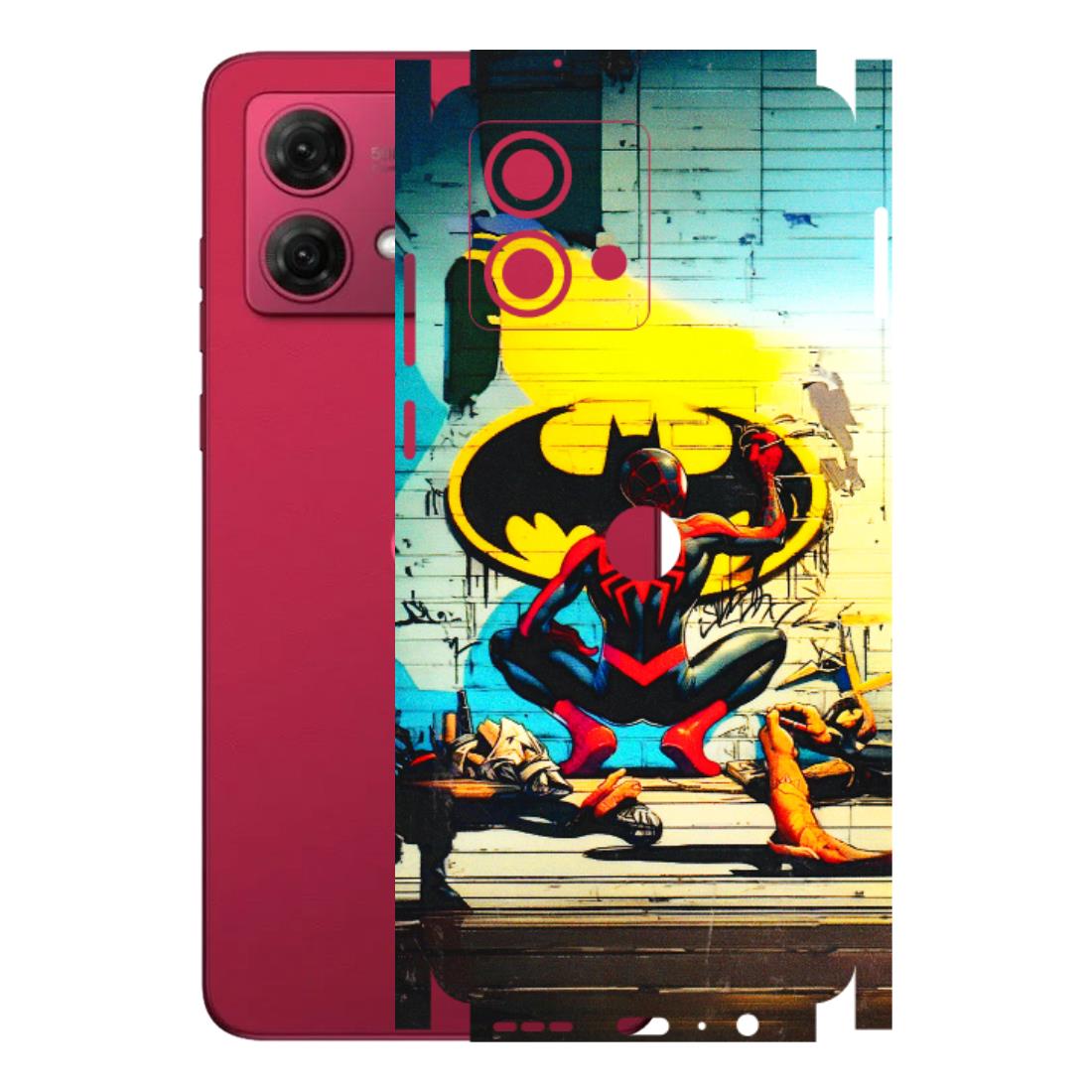 Motorola Phone Skins (All Models) - New Spiderman Bat Logo - 3D Embossed Finish (L-309) Motorola G84 (5G)