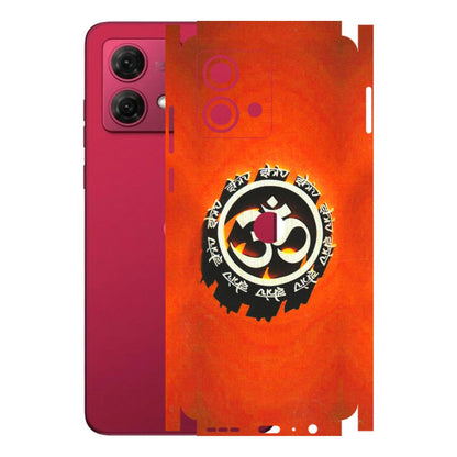 Motorola Phone Skins (All Models) - Aum Shiv Orange - 3D Embossed Finish (L-32) Motorola G84 (5G)