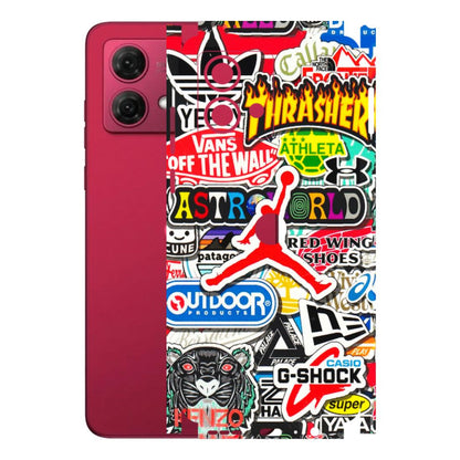 Motorola Phone Skins (All Models) - Multi Brands Sticker Graffiti - 3D Embossed Finish (L-37) Motorola G84 (5G)