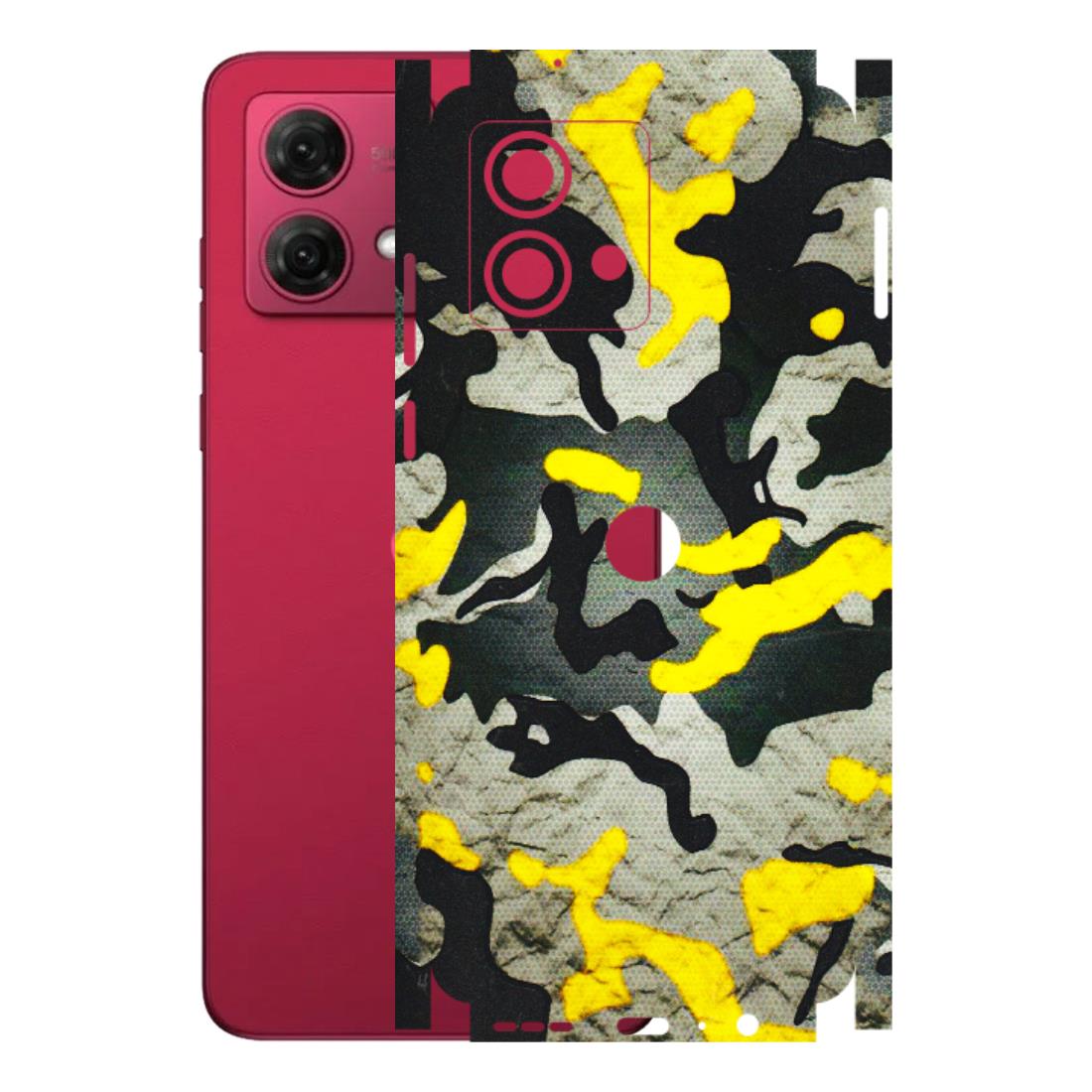 Motorola Phone Skins (All Models) - Yellow Camouflage - 3D Embossed Finish (L-61) Motorola G84 (5G)