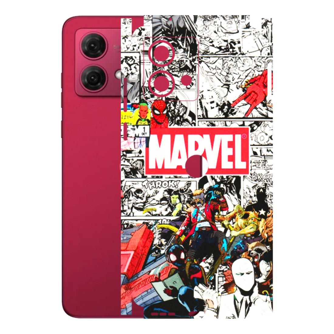 Motorola Phone Skins (All Models) - Marvel Colorful Comic - 3D Embossed Finish (L-64) Motorola G84 (5G)
