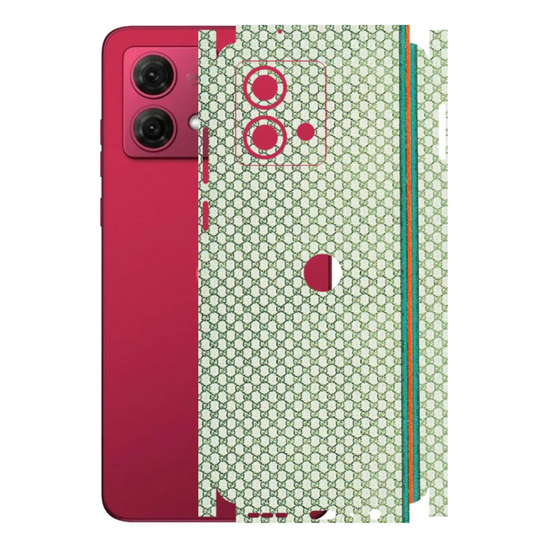 Motorola Phone Skins (All Models) - Gucci Fabric Pattern - 3D Embossed Finish (L-73) Motorola G84 (5G)
