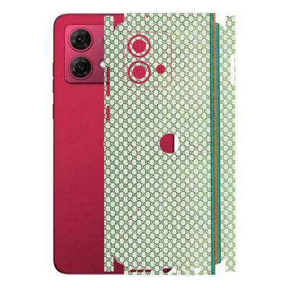 Motorola Phone Skins (All Models) - Gucci Fabric Pattern - 3D Embossed Finish (L-73) Motorola G84 (5G)