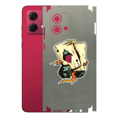 Motorola Phone Skins (All Models) - Grey Cards Of Ace - 3D Embossed Finish (L-77) Motorola G84 (5G)