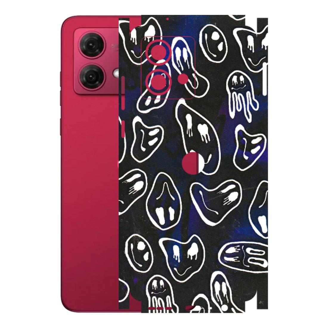 Motorola Phone Skins (All Models) - Distorted Smileys - 3D Embossed Finish (L-92) Motorola G84 (5G)