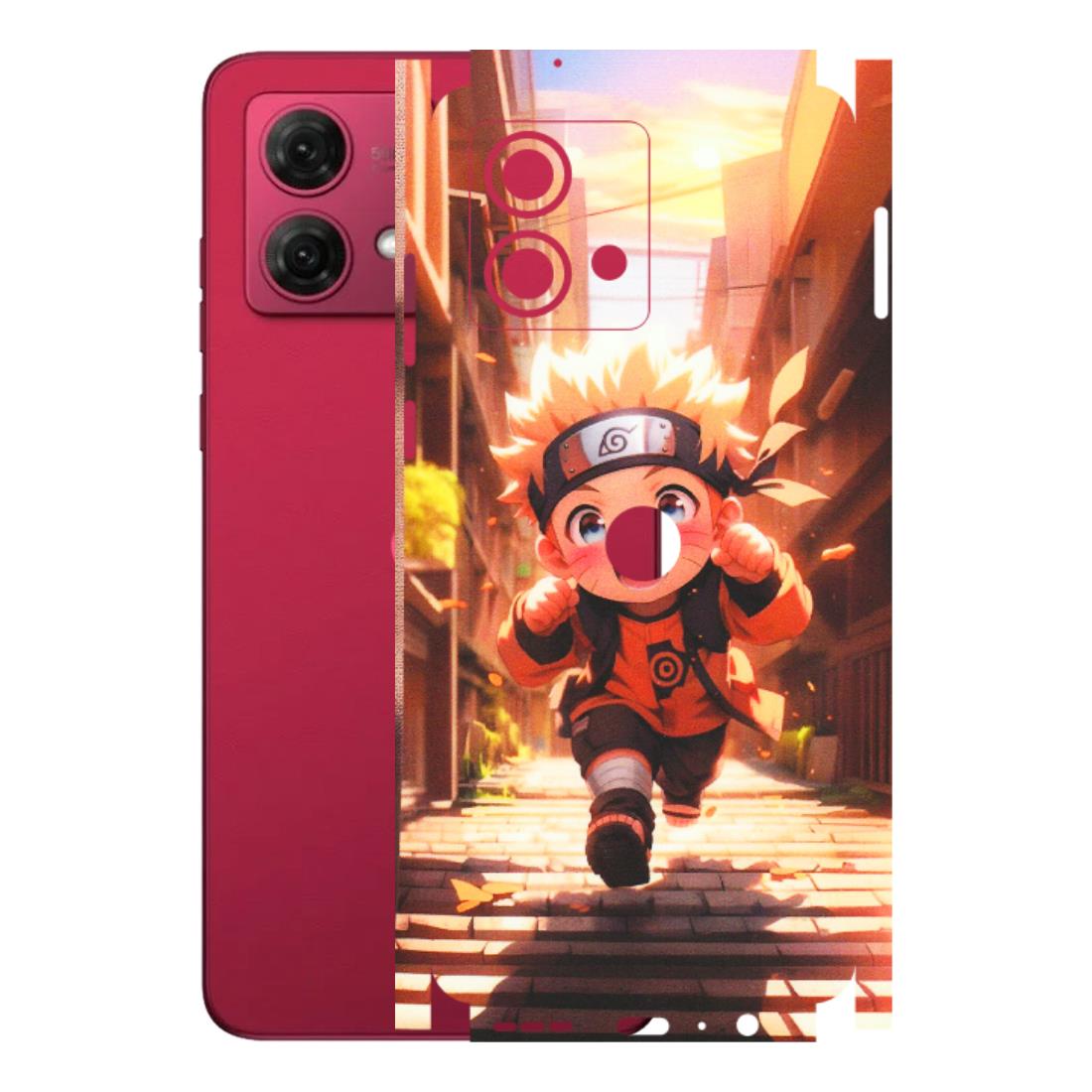 Motorola Phone Skins (All Models) - Naruto Cute Toon Running - Matte Finish (M-04) Motorola G84 (5G)