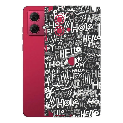 Motorola Phone Skins (All Models) - Hi Hello Doodles - Matte Finish (M-25) Motorola G84 (5G)