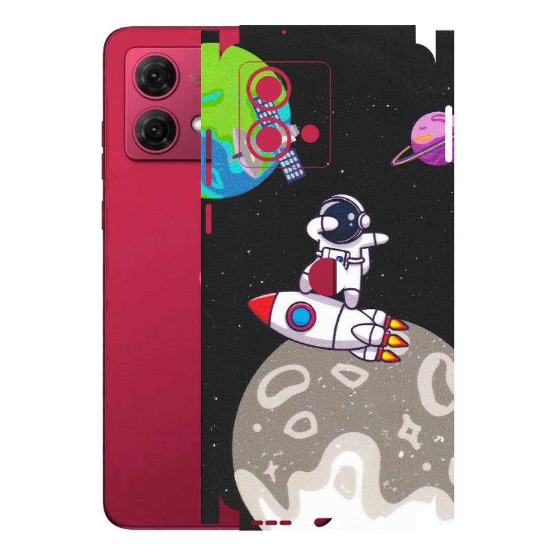 Motorola Phone Skins (All Models) - Astronaut Vibing Toon Running - Matte Finish (M-39) Motorola G84 (5G)