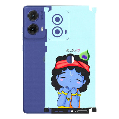 Motorola Phone Skins (All Models) - Radhe Radhe Cute Toon - 3D Embossed Finish (L-05) Motorola G85 (5G)