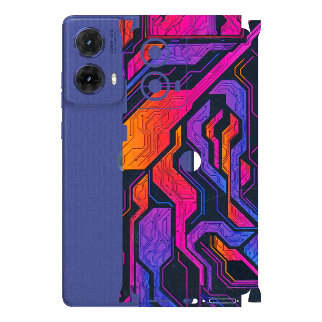 Motorola Phone Skins (All Models) - Tech Circuits Futuristic - 3D Embossed Finish (L-07) Motorola G85 (5G)