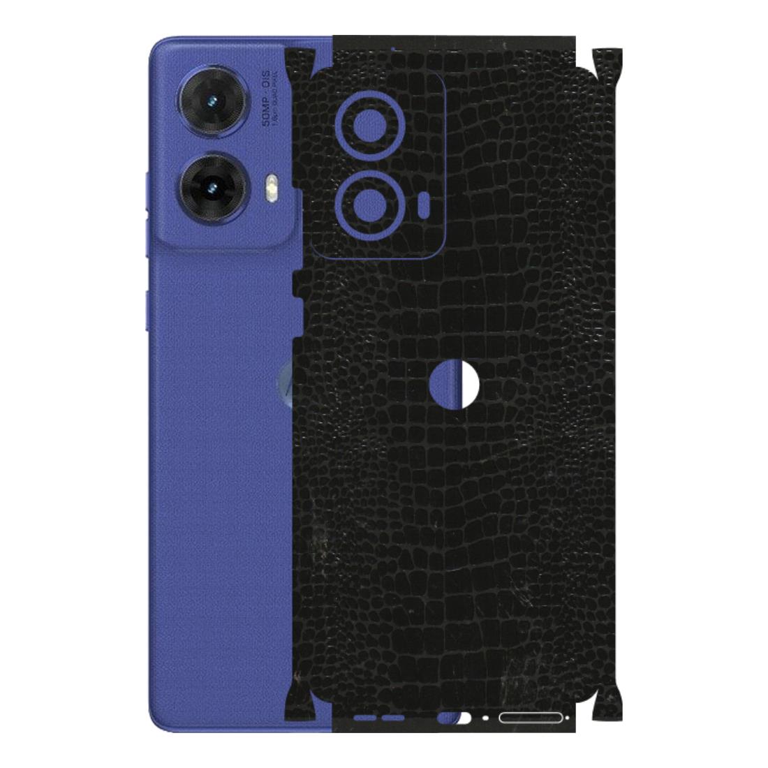 Motorola Phone Skins (All Models) - Snake Leather Black - 3D Embossed Finish (L-107) Motorola G85 (5G)