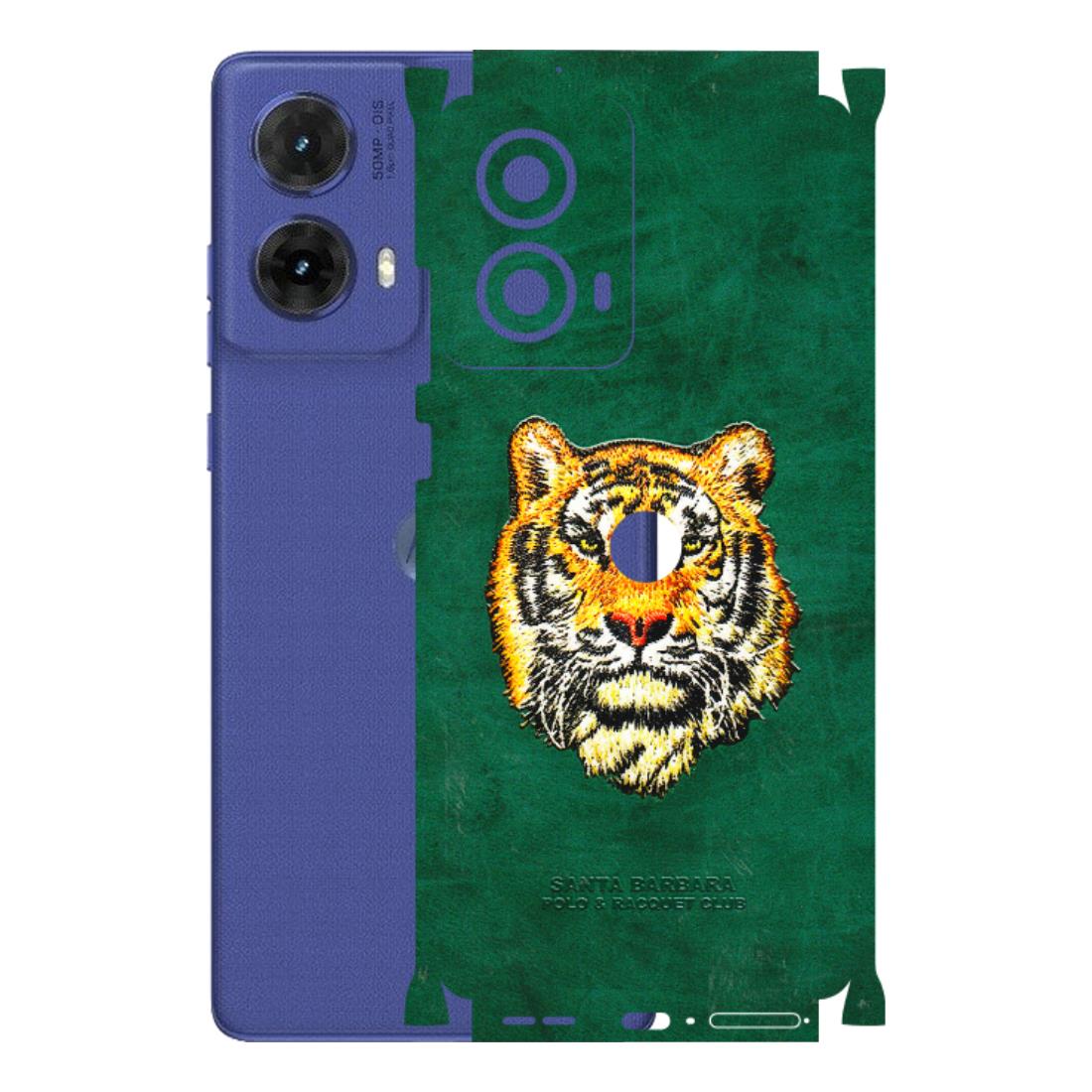 Motorola Phone Skins (All Models) - Leather Feel Tiger - 3D Embossed Finish (L-111) Motorola G85 (5G)