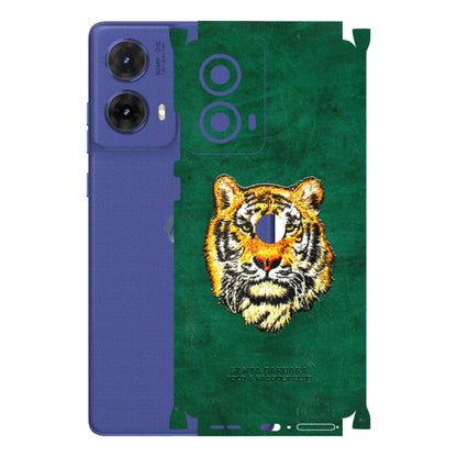 Motorola Phone Skins (All Models) - Leather Feel Tiger - 3D Embossed Finish (L-111) Motorola G85 (5G)
