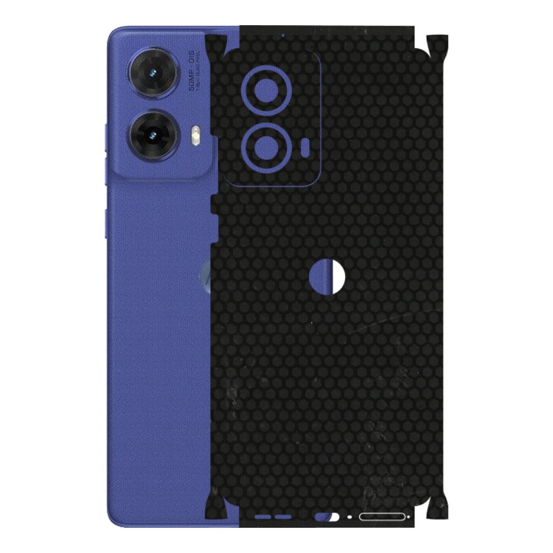 Motorola Phone Skins (All Models) - Black honeycomb - 3D Embossed Finish (L-114) Motorola G85 (5G)