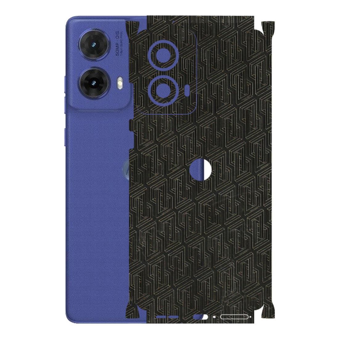 Motorola Phone Skins (All Models) - Black Abstract Pattern - 3D Embossed Finish (L-117) Motorola G85 (5G)