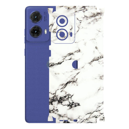 Motorola Phone Skins (All Models) - Black and White Marble Texture - 3D Embossed Finish (L-124) Motorola G85 (5G)