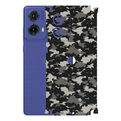 Motorola Phone Skins (All Models) - Black/Grey Camoflaunge - 3D Embossed Finish (L-142) Motorola G85 (5G)