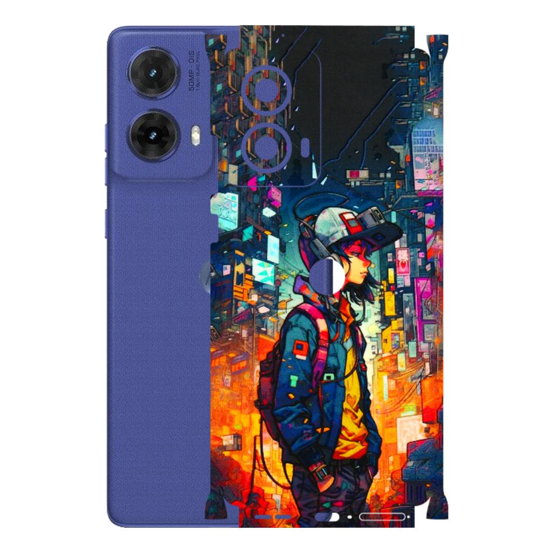 Motorola Phone Skins (All Models) - Street Anime Guy - 3D Embossed Finish (L-158) Motorola G85 (5G)