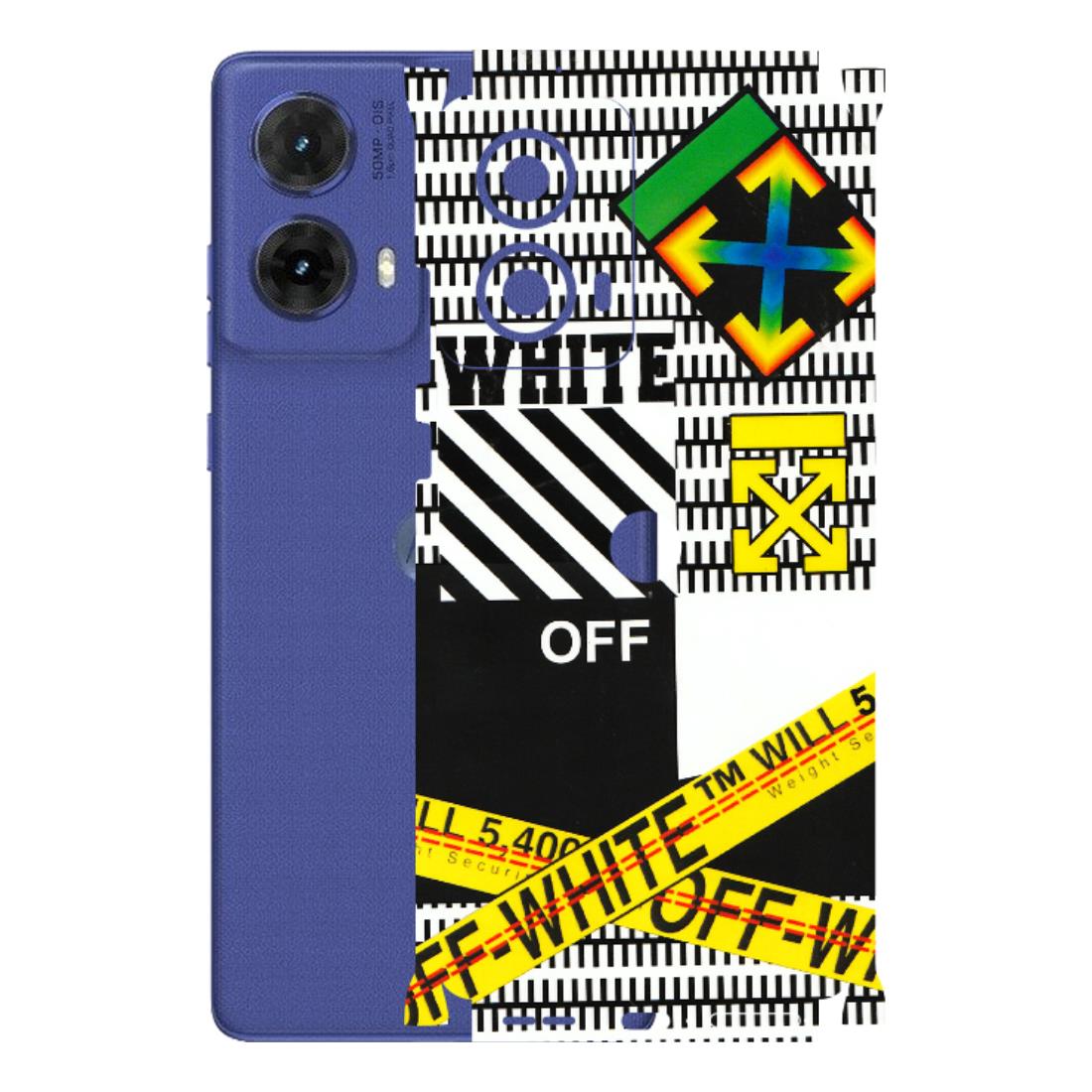 Motorola Phone Skins (All Models) - White Off Abstract - 3D Embossed Finish (L-172) Motorola G85 (5G)