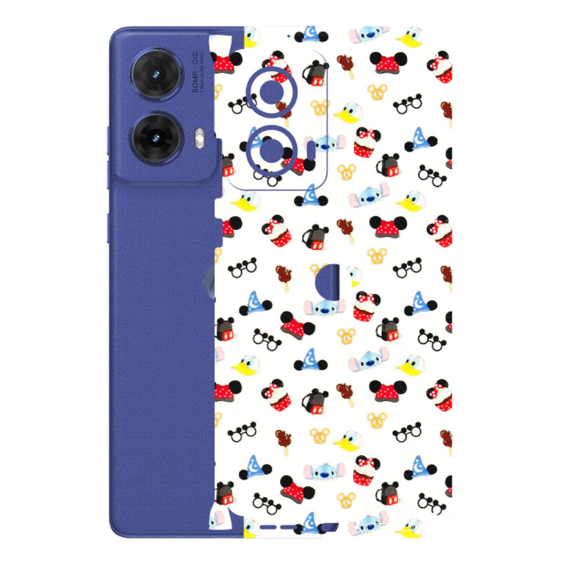 Motorola Phone Skins (All Models) - Minnie Mouse & Donald Doodles s - 3D Embossed Finish (L-194) Motorola G85 (5G)