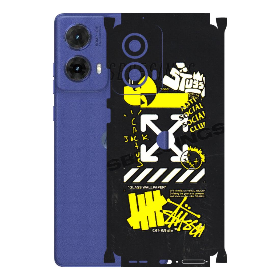 Motorola Phone Skins (All Models) - Anti Social Graffiti - 3D Embossed Finish (L-198) Motorola G85 (5G)