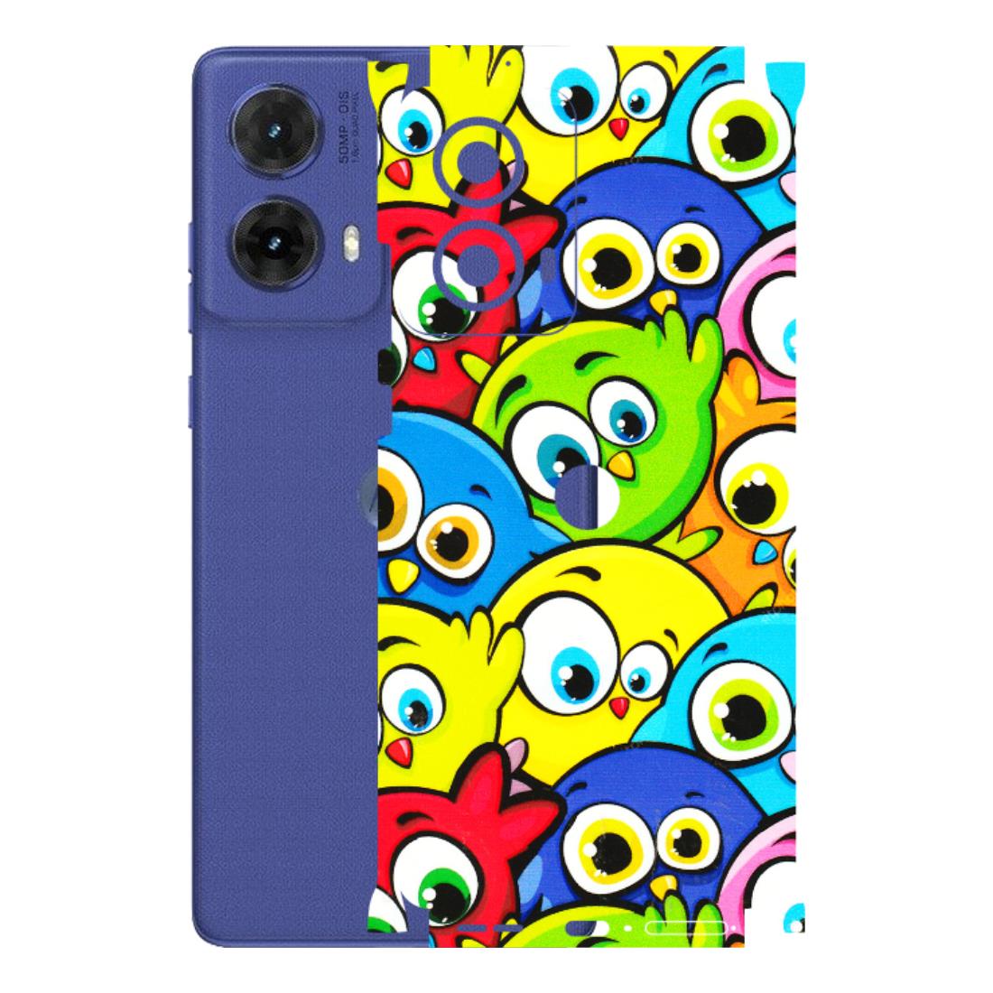 Motorola Phone Skins (All Models) - Cute Fluffy Birds - 3D Embossed Finish (L-213) Motorola G85 (5G)