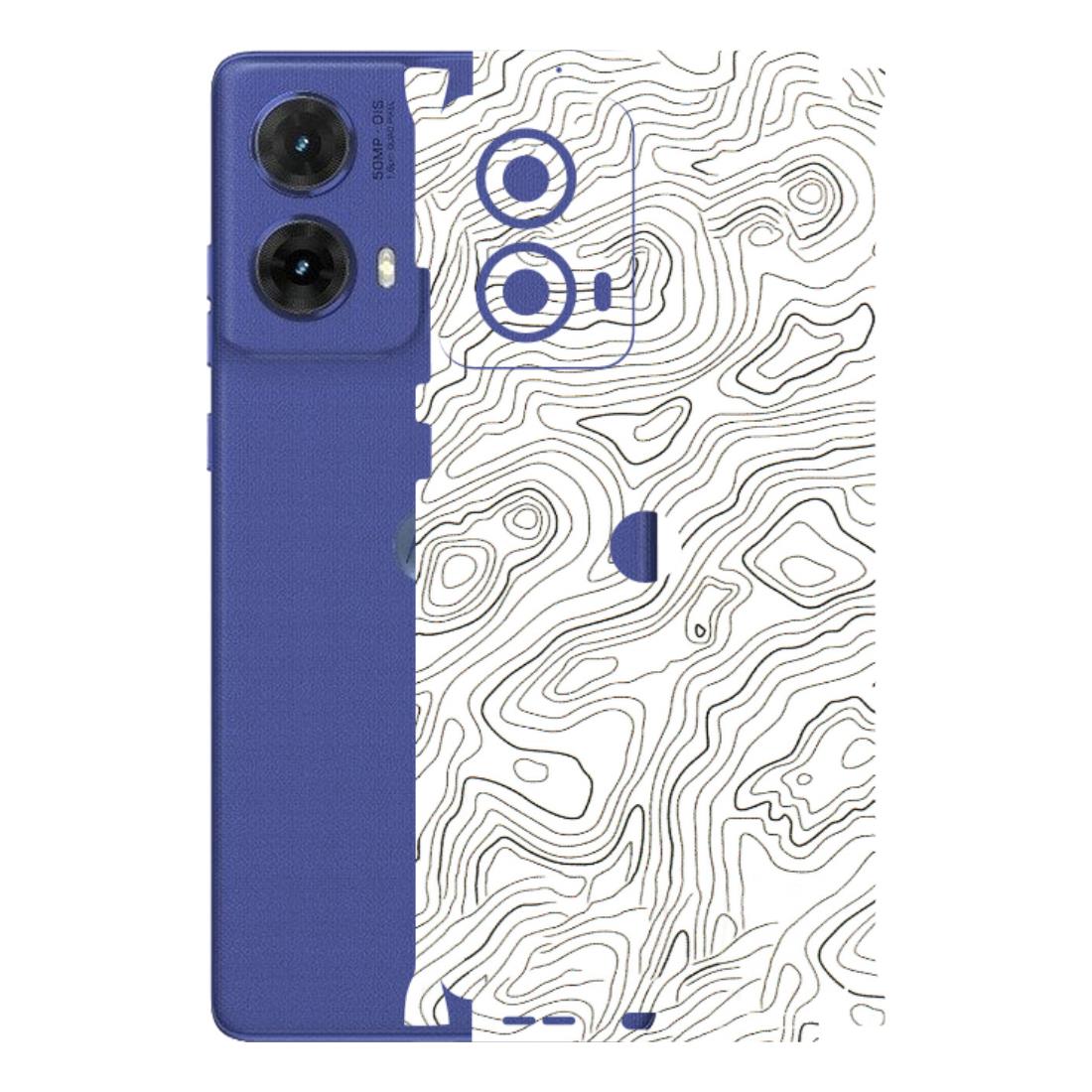 Motorola Phone Skins (All Models) - White Black Swirls - 3D Embossed Finish (L-219) Motorola G85 (5G)