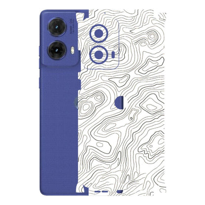 Motorola Phone Skins (All Models) - White Black Swirls - 3D Embossed Finish (L-219) Motorola G85 (5G)