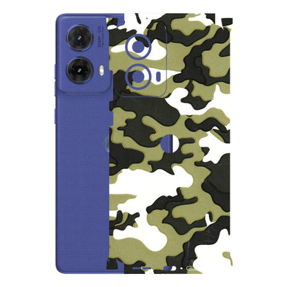 Motorola Phone Skins (All Models) - Camouflages White And Green - 3D Embossed Finish (L-243) Motorola G85 (5G)