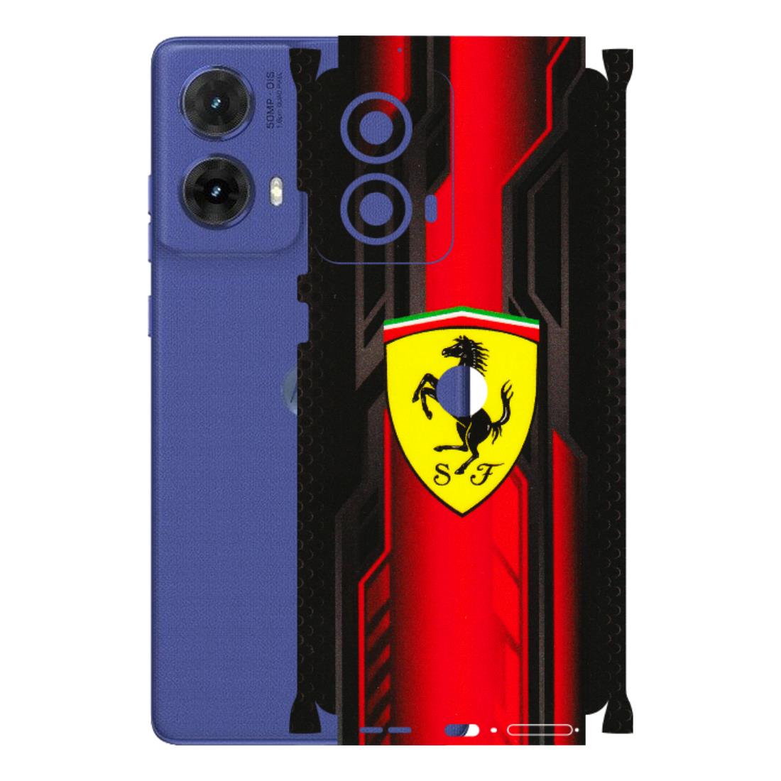 Motorola Phone Skins (All Models) - Black Ferrari Logo - 3D Embossed Finish (L-253) Motorola G85 (5G)
