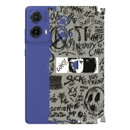 Motorola Phone Skins (All Models) - Never Have Love Anime - 3D Embossed Finish (L-260) Motorola G85 (5G)